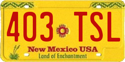 NM license plate 403TSL