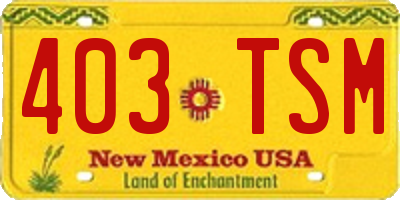 NM license plate 403TSM