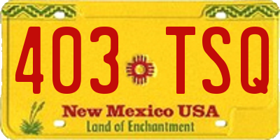NM license plate 403TSQ