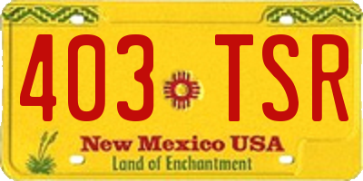 NM license plate 403TSR