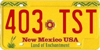 NM license plate 403TST
