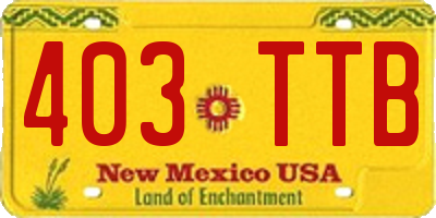 NM license plate 403TTB