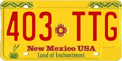 NM license plate 403TTG