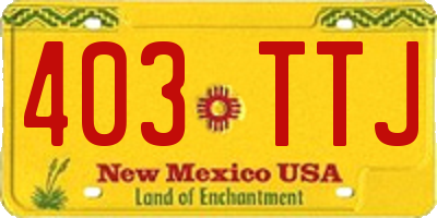 NM license plate 403TTJ