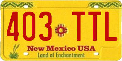 NM license plate 403TTL