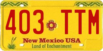 NM license plate 403TTM