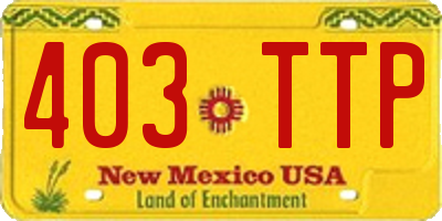 NM license plate 403TTP