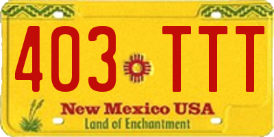 NM license plate 403TTT