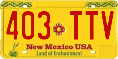 NM license plate 403TTV