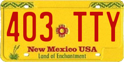 NM license plate 403TTY