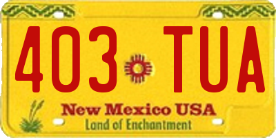 NM license plate 403TUA