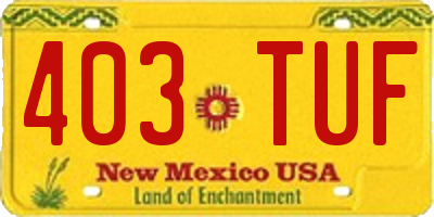 NM license plate 403TUF