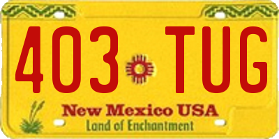 NM license plate 403TUG