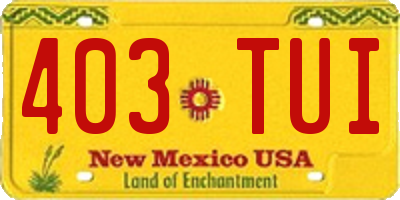 NM license plate 403TUI