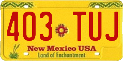 NM license plate 403TUJ
