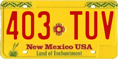 NM license plate 403TUV