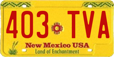 NM license plate 403TVA