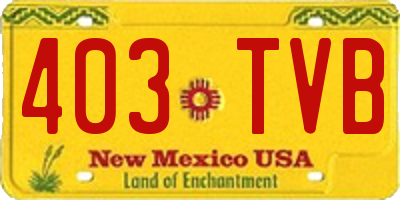 NM license plate 403TVB