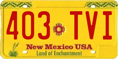 NM license plate 403TVI