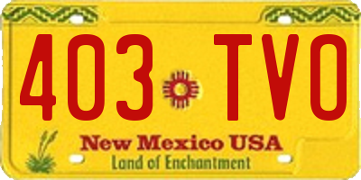 NM license plate 403TVO