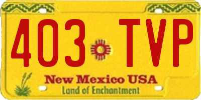 NM license plate 403TVP