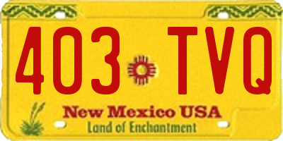 NM license plate 403TVQ