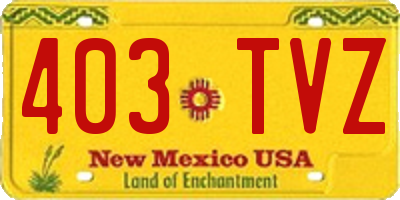 NM license plate 403TVZ