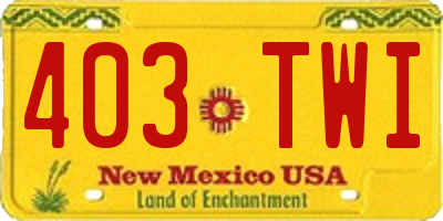 NM license plate 403TWI