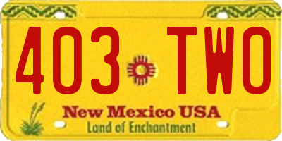 NM license plate 403TWO