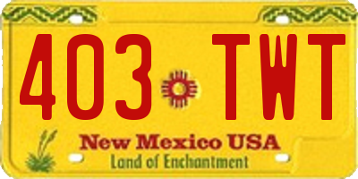 NM license plate 403TWT