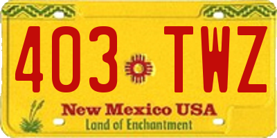 NM license plate 403TWZ
