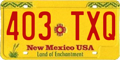 NM license plate 403TXQ