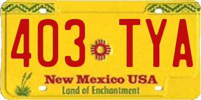 NM license plate 403TYA