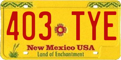 NM license plate 403TYE