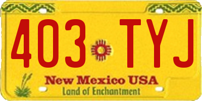 NM license plate 403TYJ
