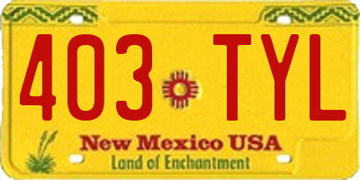 NM license plate 403TYL
