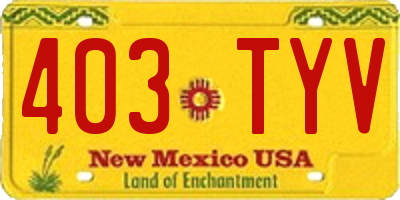 NM license plate 403TYV