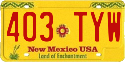 NM license plate 403TYW