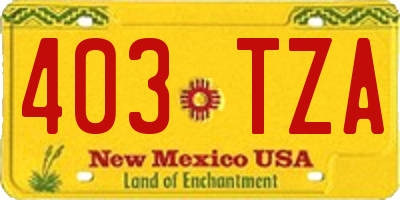 NM license plate 403TZA