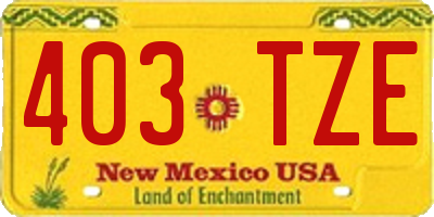 NM license plate 403TZE