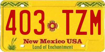 NM license plate 403TZM