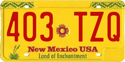 NM license plate 403TZQ