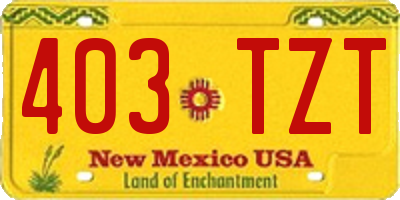 NM license plate 403TZT