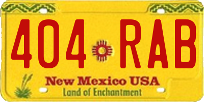 NM license plate 404RAB