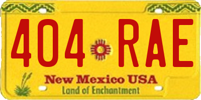 NM license plate 404RAE