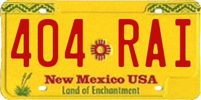 NM license plate 404RAI