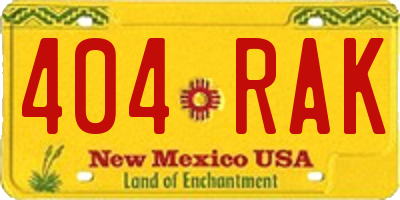 NM license plate 404RAK