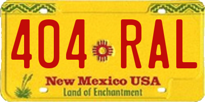 NM license plate 404RAL