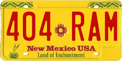 NM license plate 404RAM