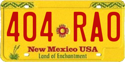 NM license plate 404RAO